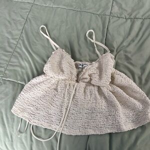 Princess Polly Cream Crop Top